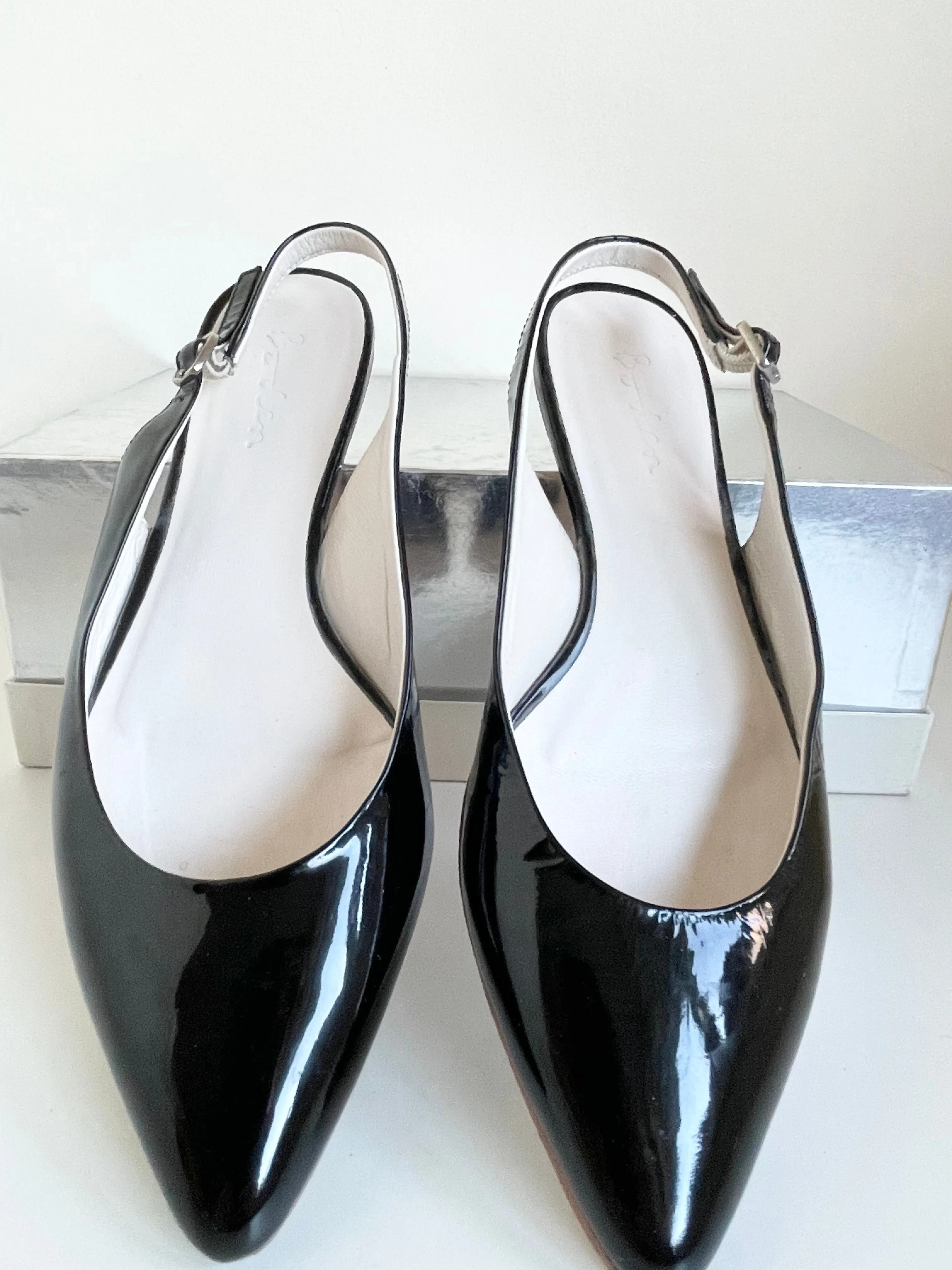 BODEN BLACK PATENT LEATHER SLINGBACK FLATS SIZE 4/37
