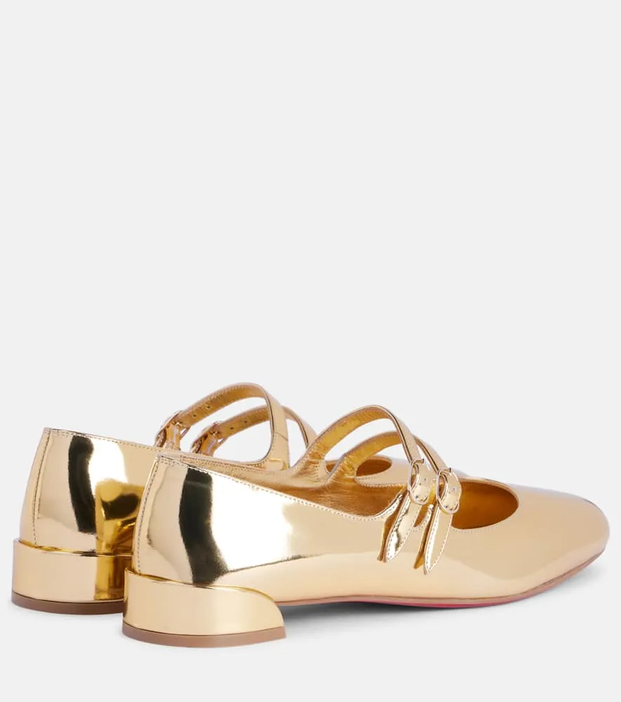 Christian Louboutin Sweet Jane mirrored leather Mary Jane flats