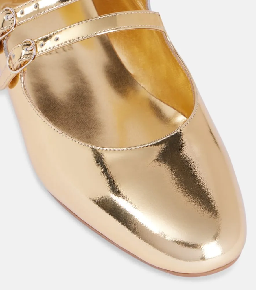 Christian Louboutin Sweet Jane mirrored leather Mary Jane flats