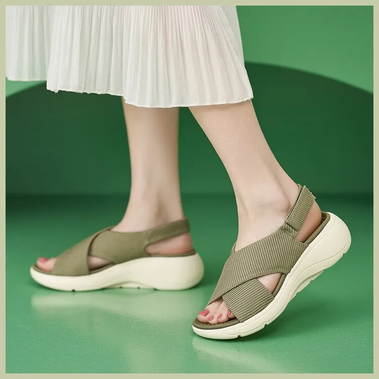 Cuzcare Women Orthopedic Sandals Bunions Beach Elastic Band Memory Foam Summer