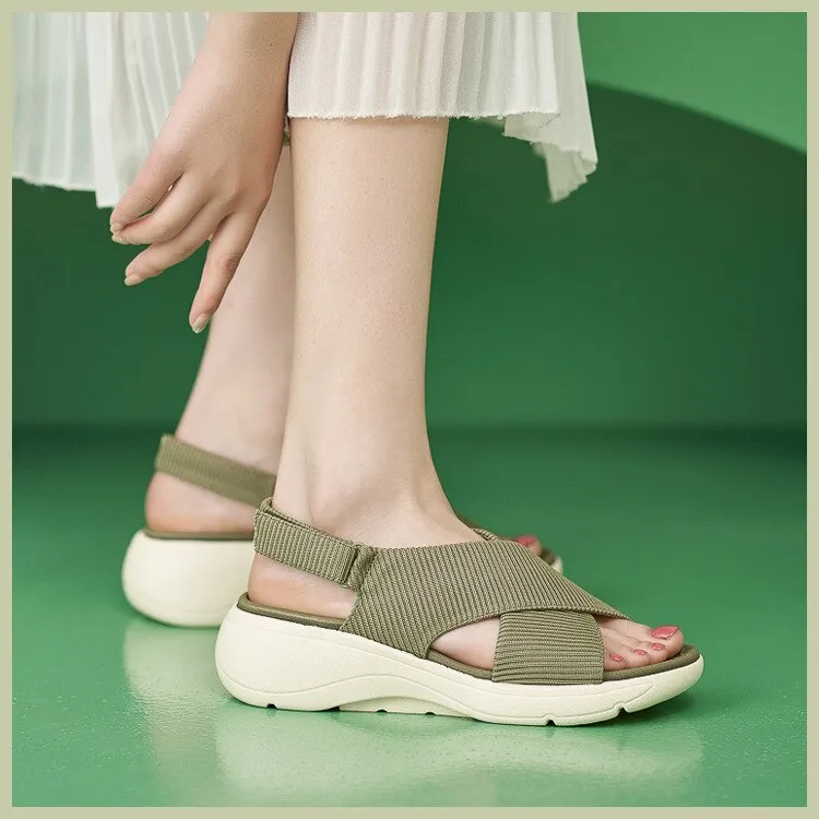 Cuzcare Women Orthopedic Sandals Bunions Beach Elastic Band Memory Foam Summer