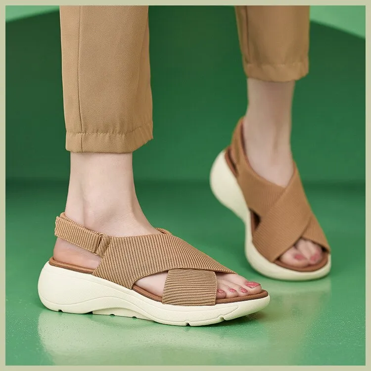 Cuzcare Women Orthopedic Sandals Bunions Beach Elastic Band Memory Foam Summer
