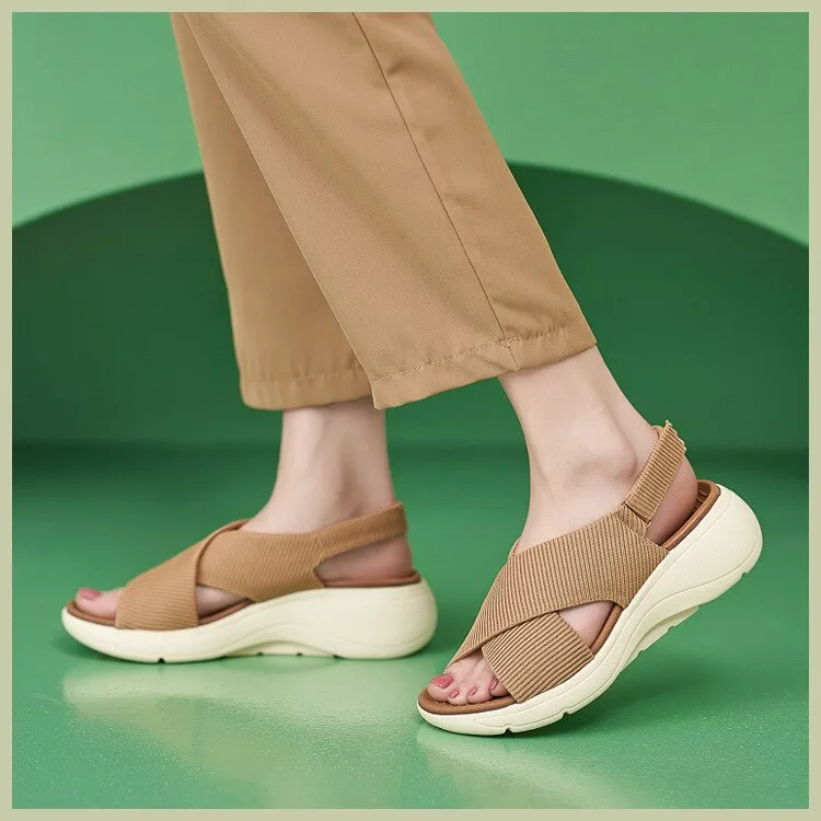 Cuzcare Women Orthopedic Sandals Bunions Beach Elastic Band Memory Foam Summer