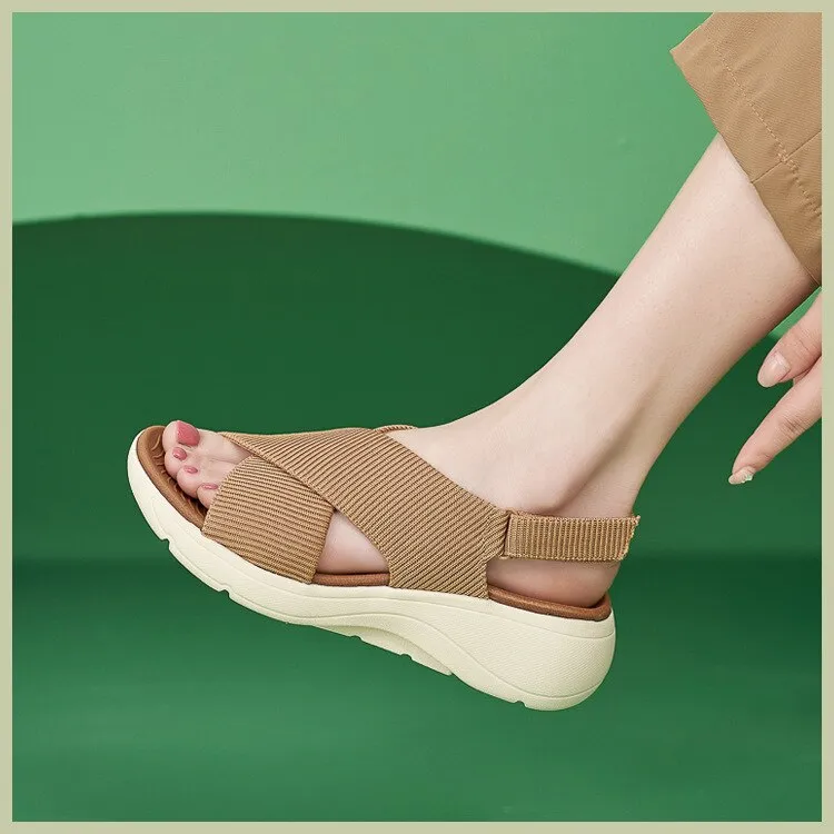 Cuzcare Women Orthopedic Sandals Bunions Beach Elastic Band Memory Foam Summer