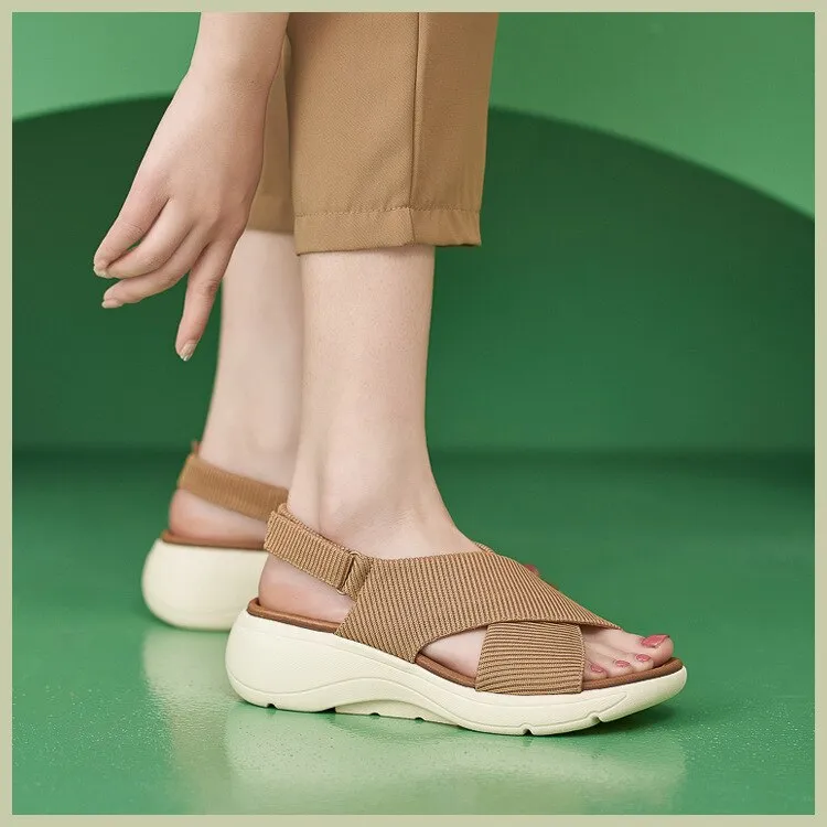 Cuzcare Women Orthopedic Sandals Bunions Beach Elastic Band Memory Foam Summer