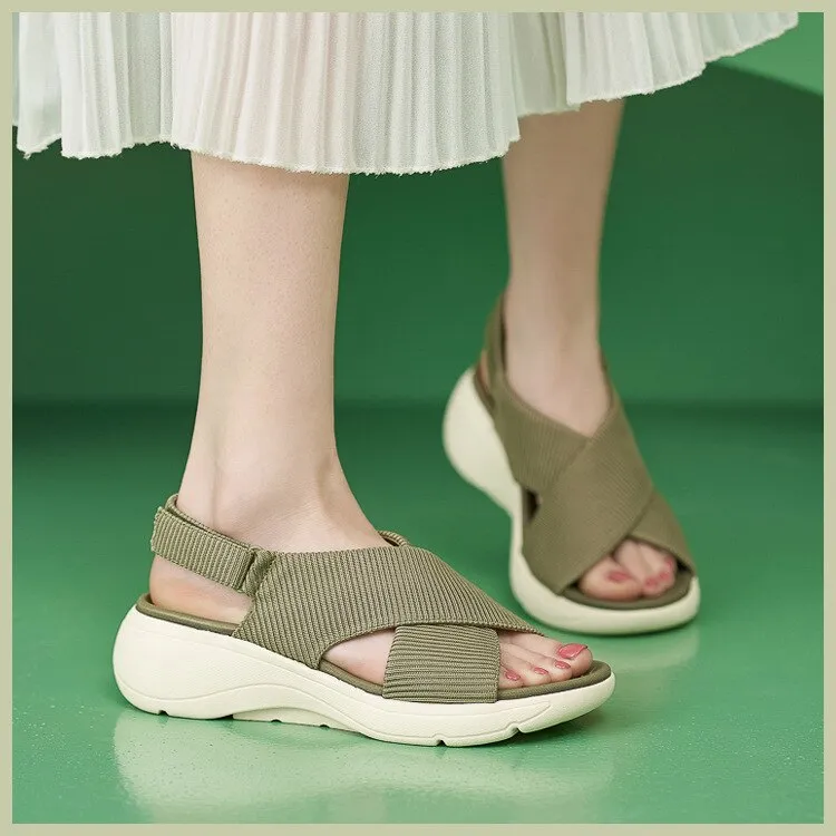 Cuzcare Women Orthopedic Sandals Bunions Beach Elastic Band Memory Foam Summer