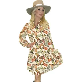 Fashion Express Boots Print Dress