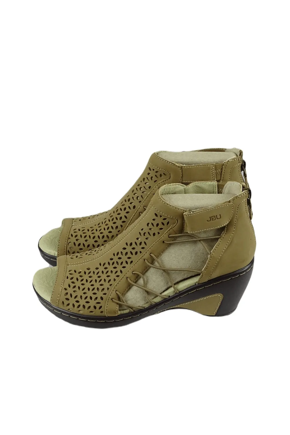 JBU Memory Foam Brown Sandals 7