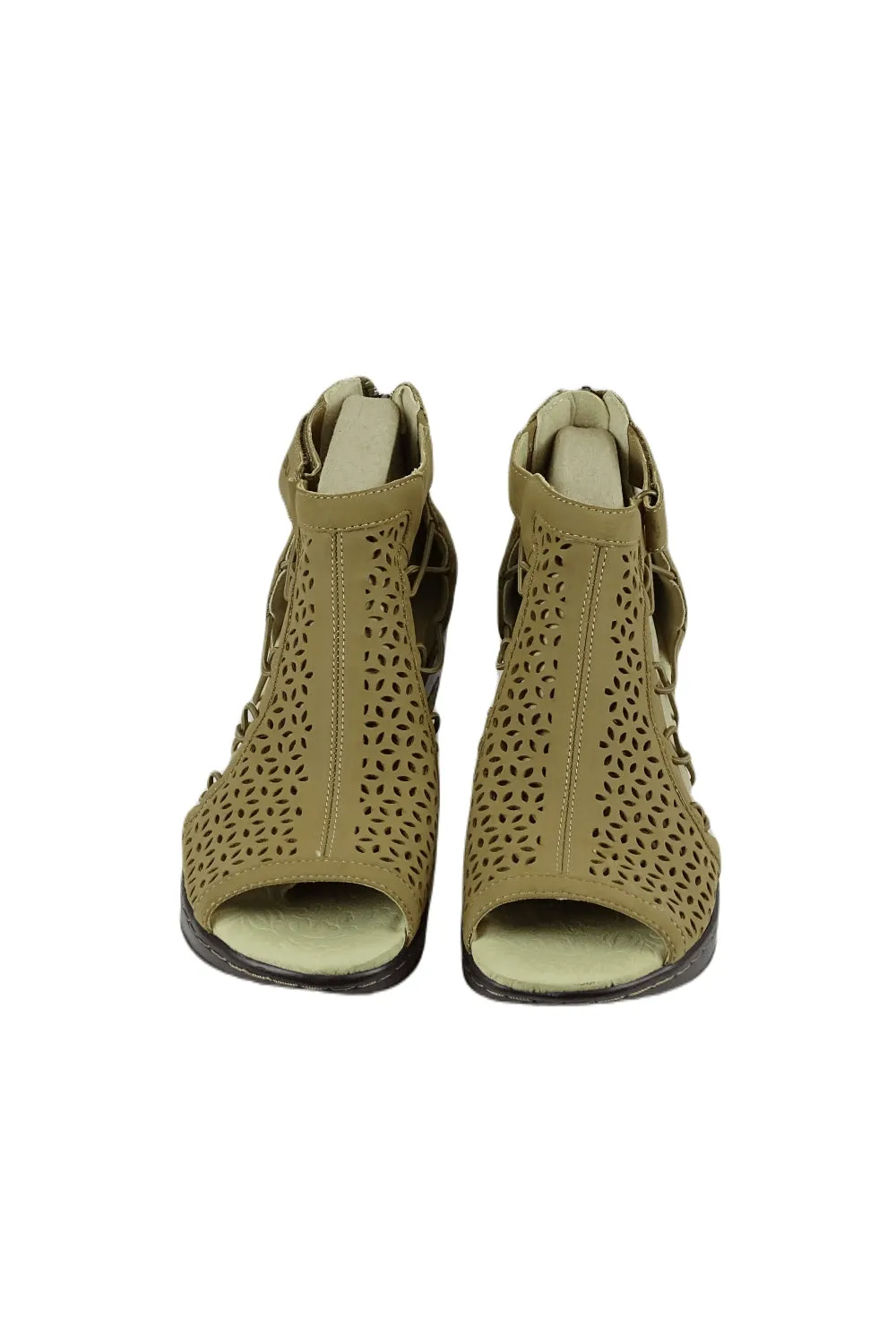 JBU Memory Foam Brown Sandals 7