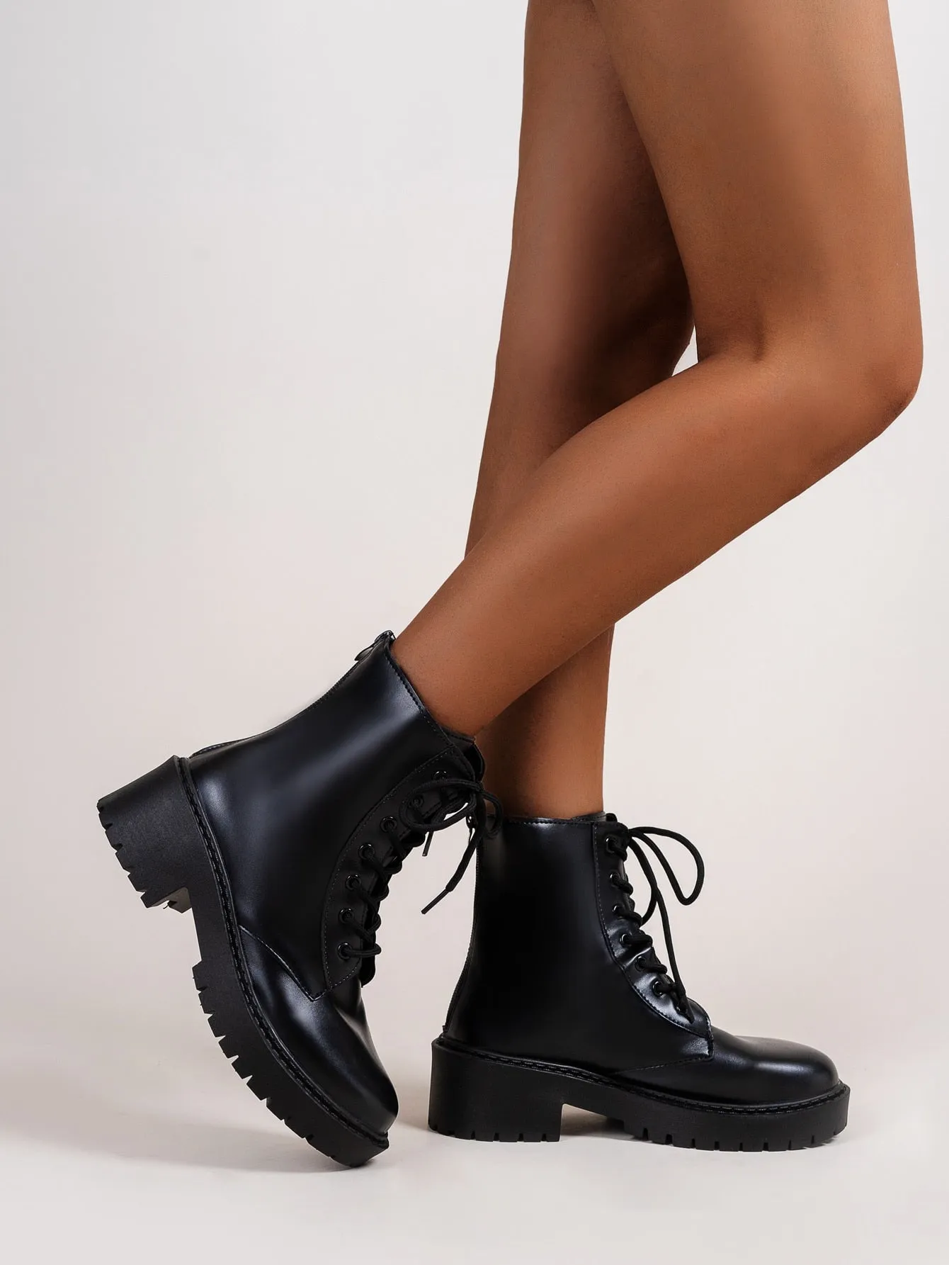 Lace-up Front Combat Boots