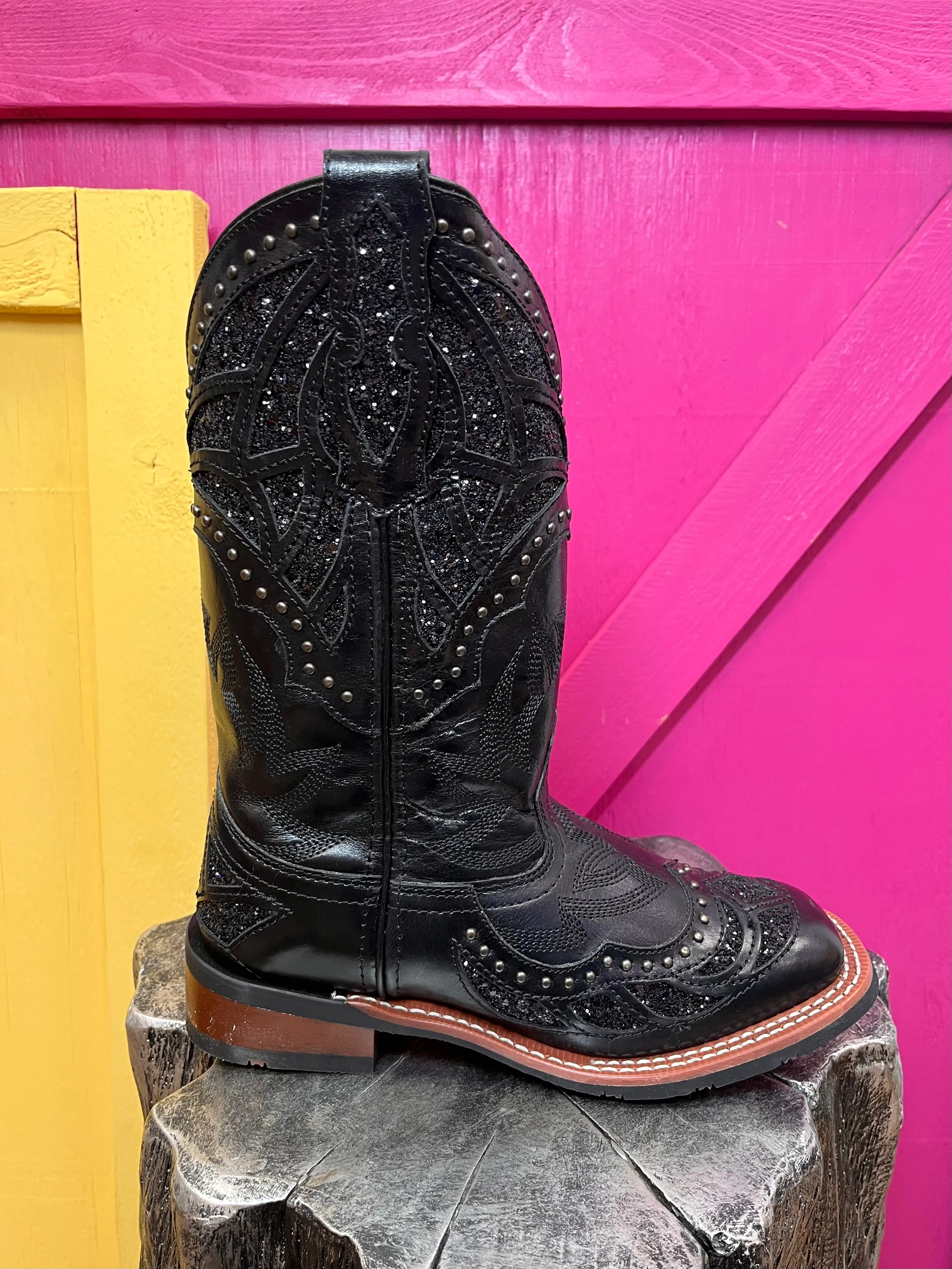 Laredo Women's Black Eternity Underlay Square Toe Cowgirl Boots 5970