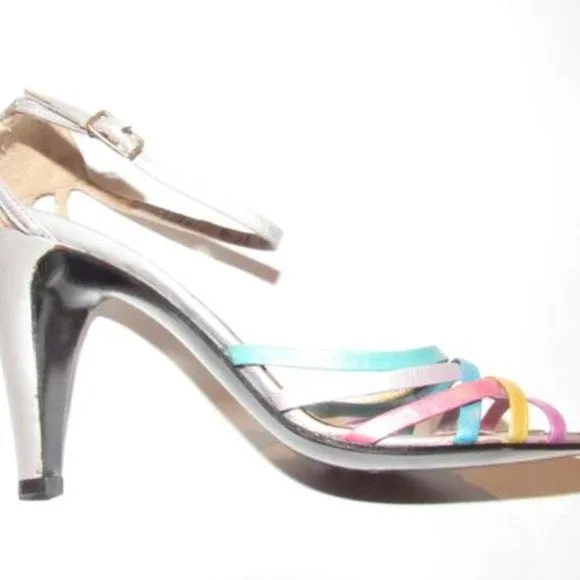 Mario Valentino Vintage Strappy Pink Teal Purple Pumps