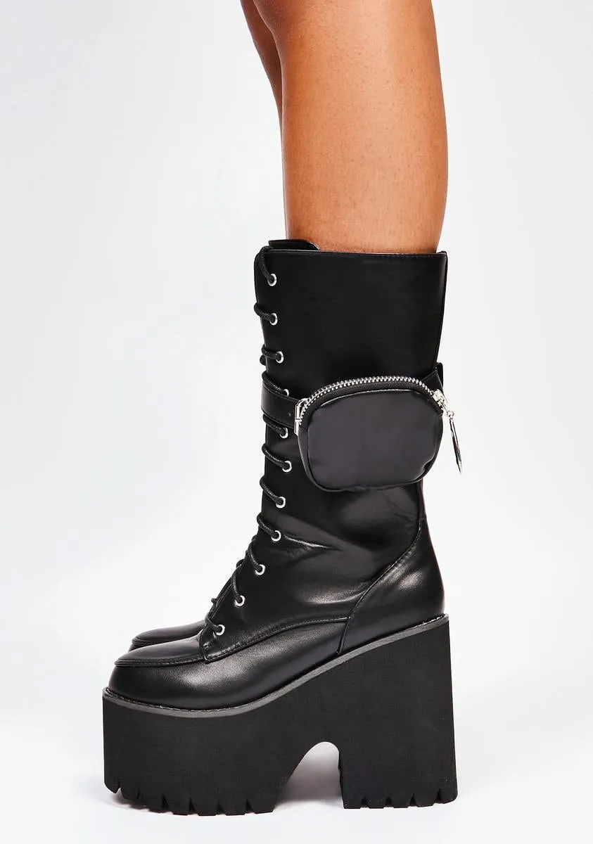Midnight Grand March Pocket Platform Boots