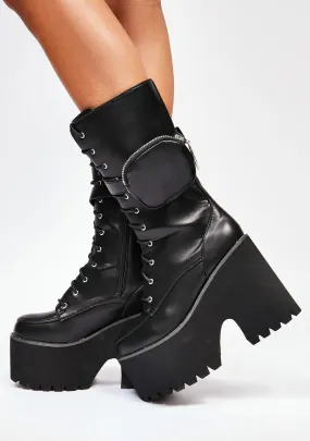Midnight Grand March Pocket Platform Boots