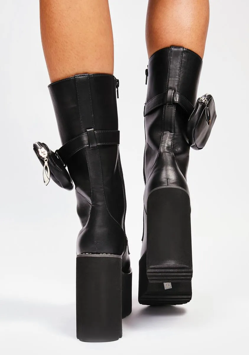 Midnight Grand March Pocket Platform Boots