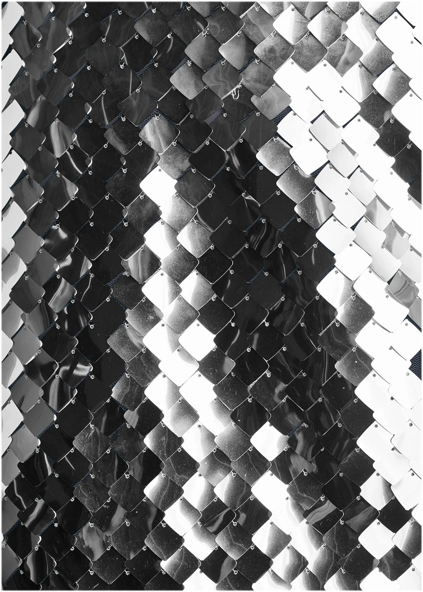 Mirror Sequin Mini Dress - Silver