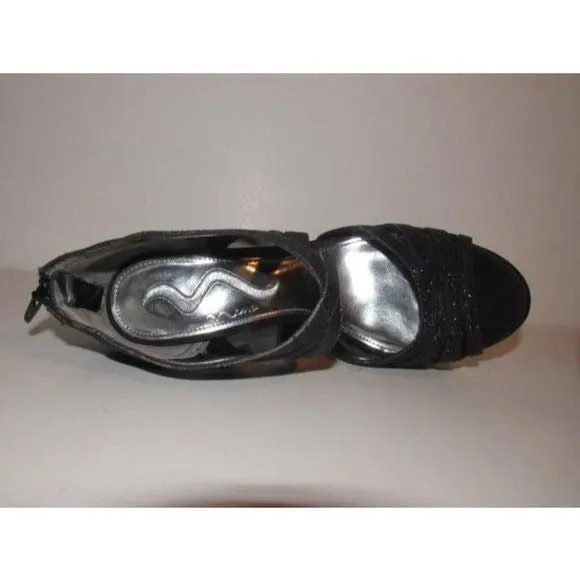 Nina Black FEYLA Sparkly Straps w Mesh & Satin