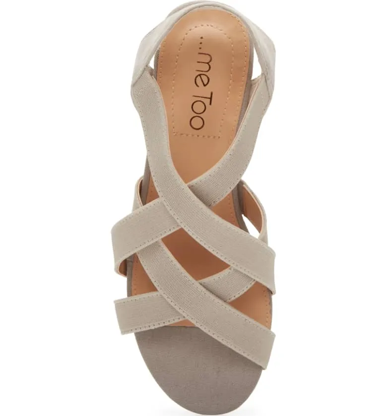 Saffron warm grey mini wedge sandals