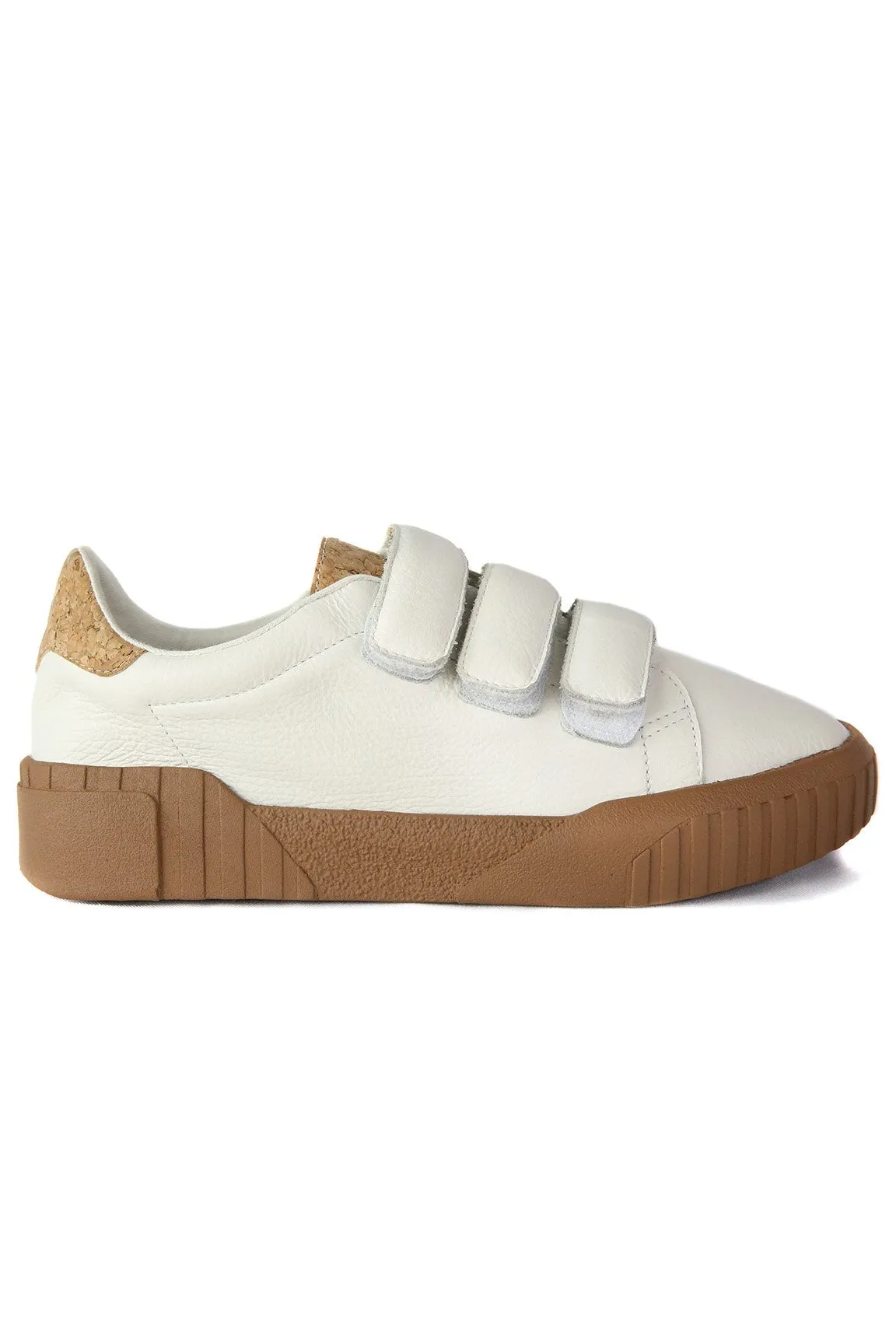 Saturn White Velcro Platform Sneaker