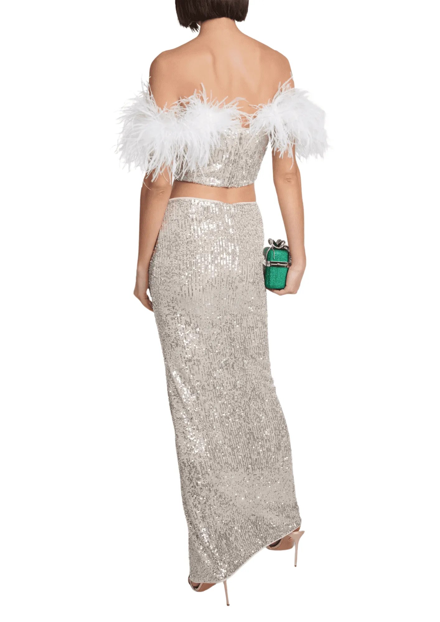 SELF-PORTRAIT - Sequined high-rise Maxi Skirt