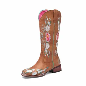 Women Floral Fantasy Cowgirl Fashion Boots Country Western Boot