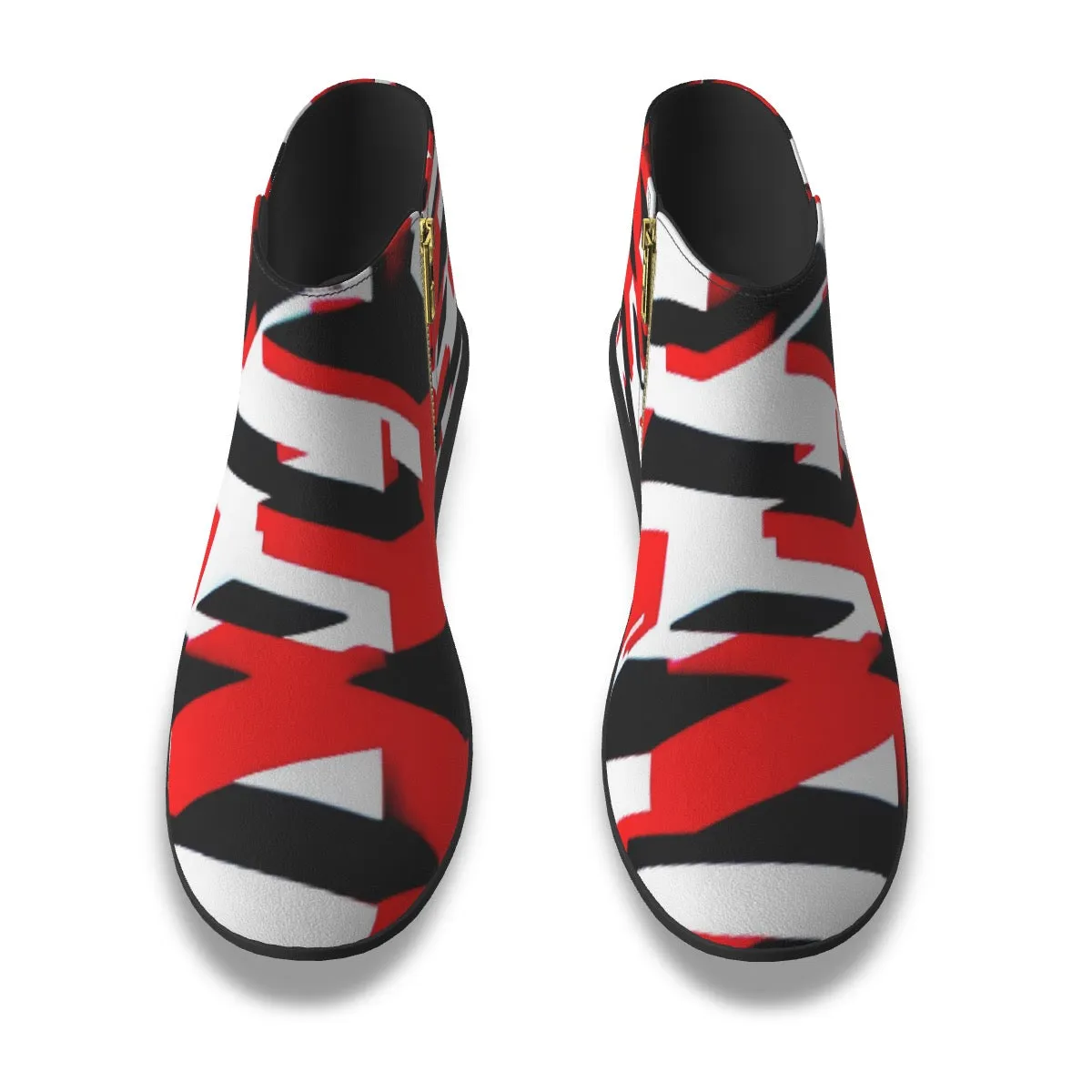 Women's Fashion Boots SS9 red, black, and white print